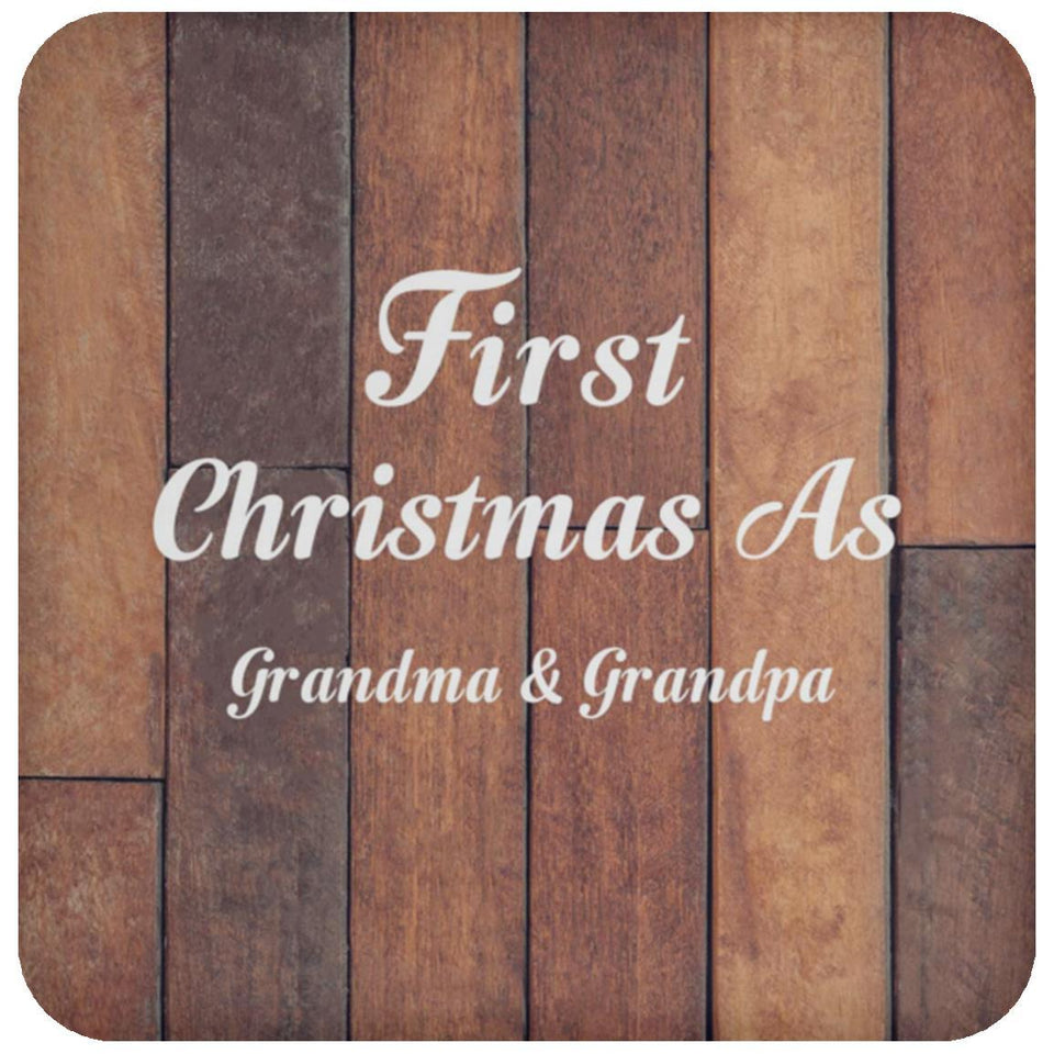 First Christmas As Grandma & Grandpa - Drink Coaster E