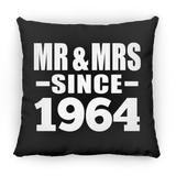 60th Anniversary Mr & Mrs Since 1964 - Throw Pillow Black