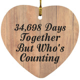 95th Anniversary 34,698 Days Together Who's Counting - Heart Ornament C