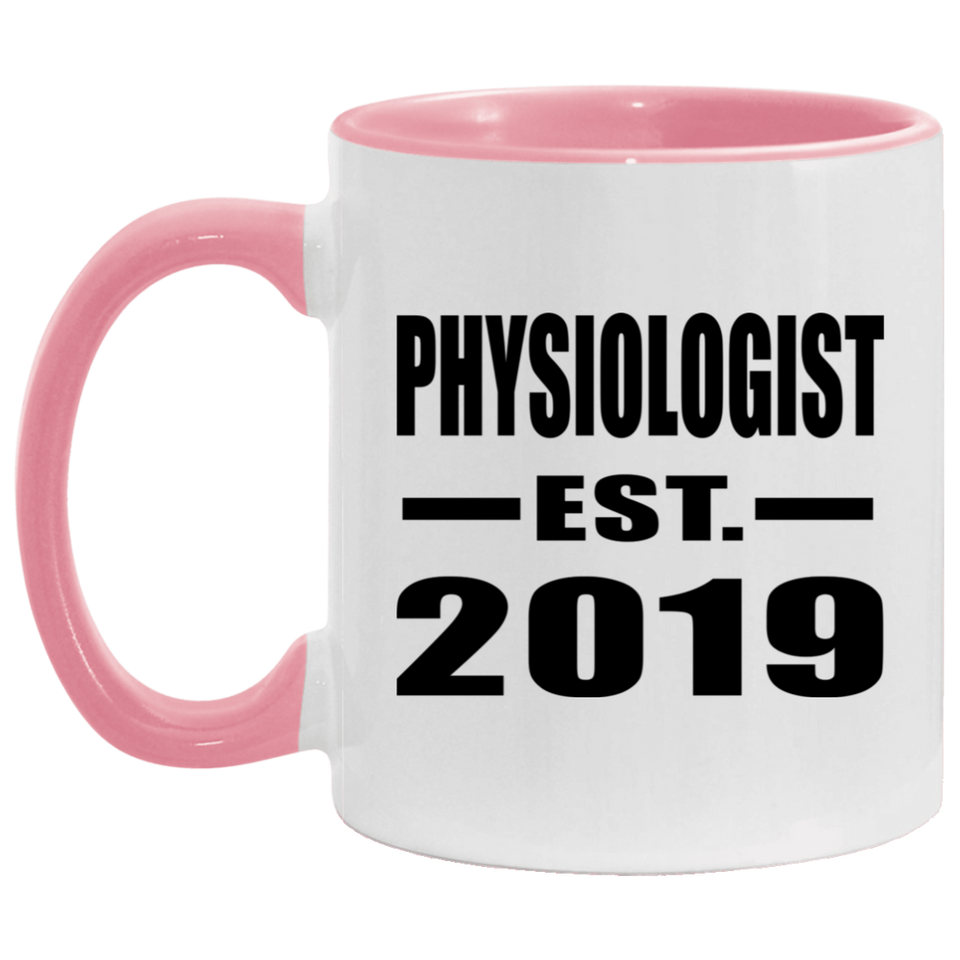 Physiologist Established EST. 2019 - 11oz Accent Mug Pink