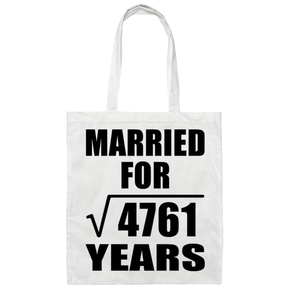 69th Anniversary Married For Square Root of 4761 Years - Tote Bag White