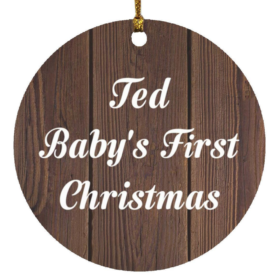 Ted Baby's First Christmas - Circle Ornament D