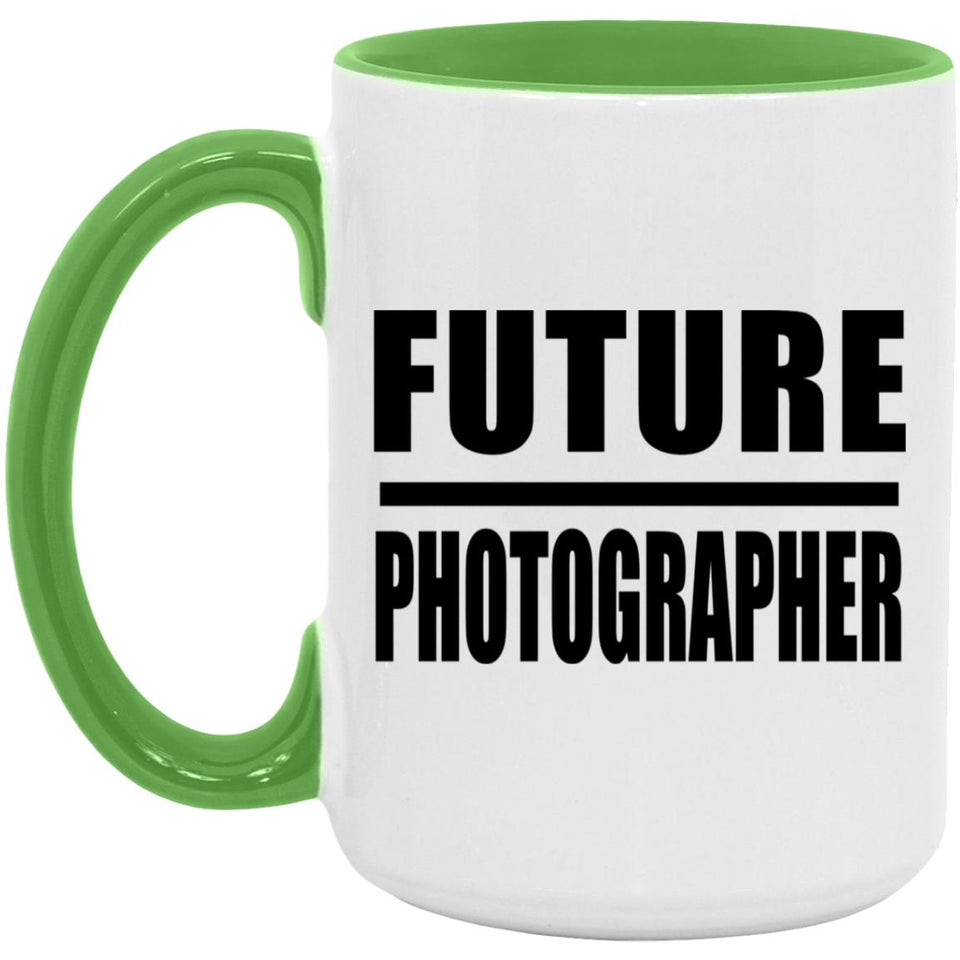 Future Photographer - 15oz Accent Mug Green