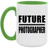 Future Photographer - 15oz Accent Mug Green
