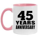 45th Anniversary 45 Years - 11oz Accent Mug Pink