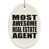 Most Awesome Real Estate Agent - Oval Ornament