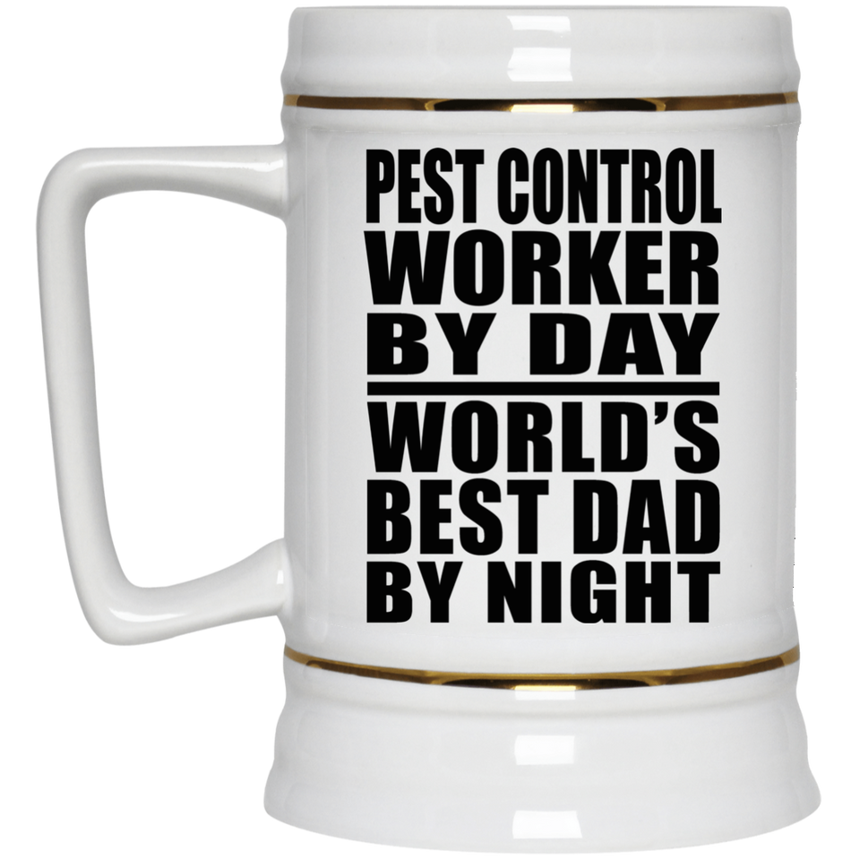 Pest Control Worker By Day World's Best Dad By Night - Beer Stein