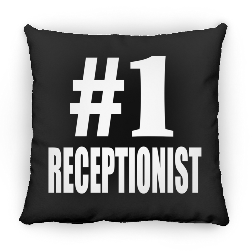 Number One #1 Receptionist - Throw Pillow Black
