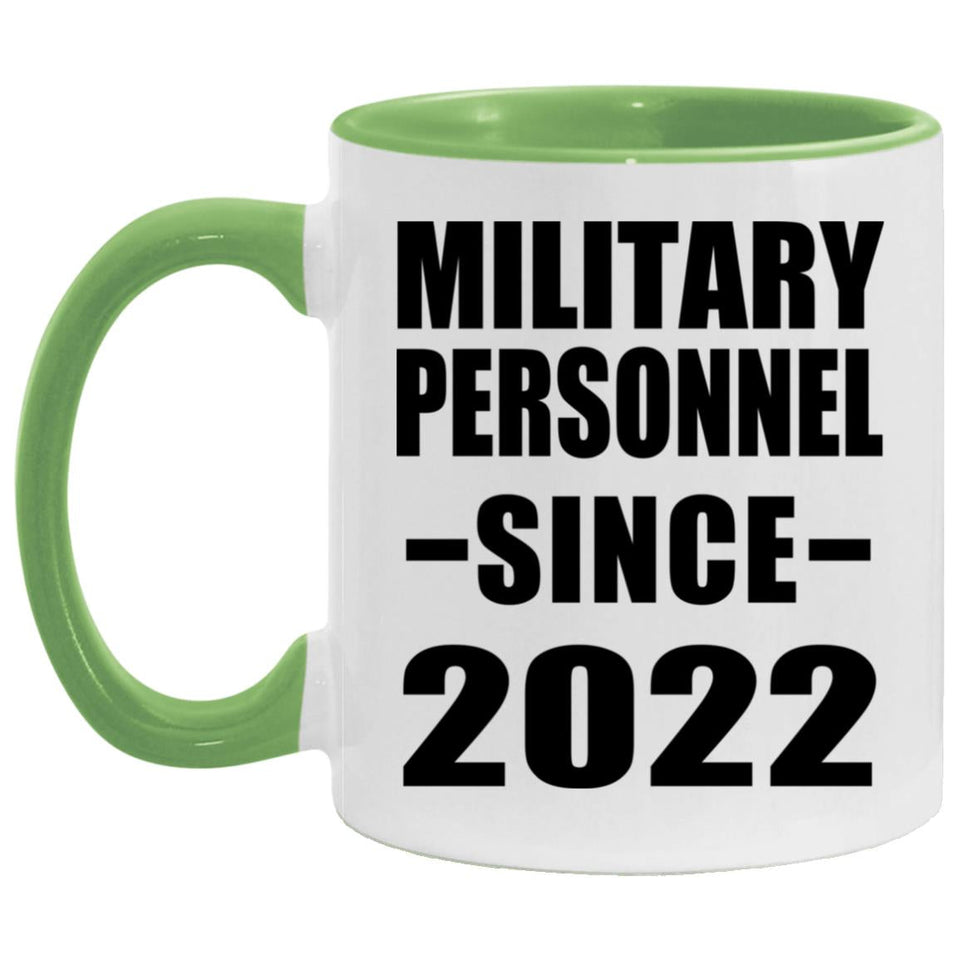 Military Personnel Since 2022 - 11oz Accent Mug Green