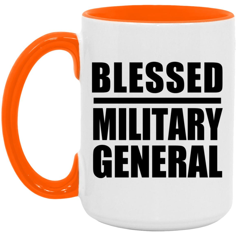 Blessed Military General - 15oz Accent Mug Orange