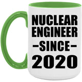 Nuclear Engineer Since 2020 - 15oz Accent Mug Green