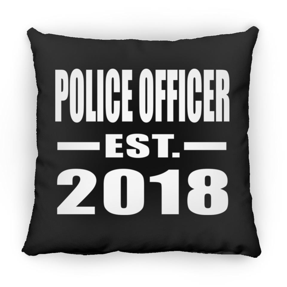 Police Officer Established EST. 2018 - Throw Pillow Black