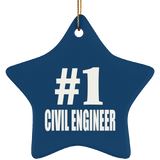 Number One #1 Civil Engineer - Star Ornament