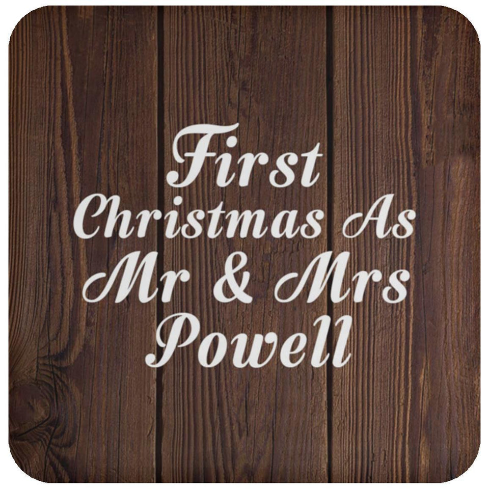 First Christmas As Mr & Mrs Powell - Drink Coaster D