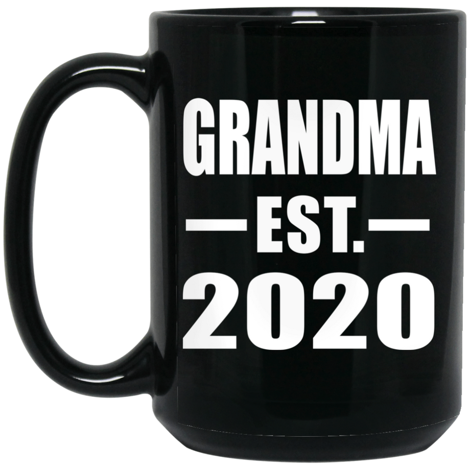 Grandma Established EST. 2020 - 15oz Coffee Mug Black