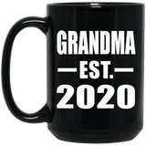 Grandma Established EST. 2020 - 15oz Coffee Mug Black