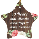 50th Birthday 50 Years 600 Months 18,262 Days Of Awesome - Star Ornament A