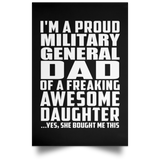 Proud Military General Dad Of Awesome Daughter - Poster Portrait