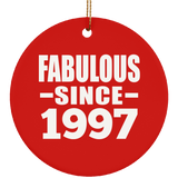 27th Birthday Fabulous Since 1997 - Circle Ornament