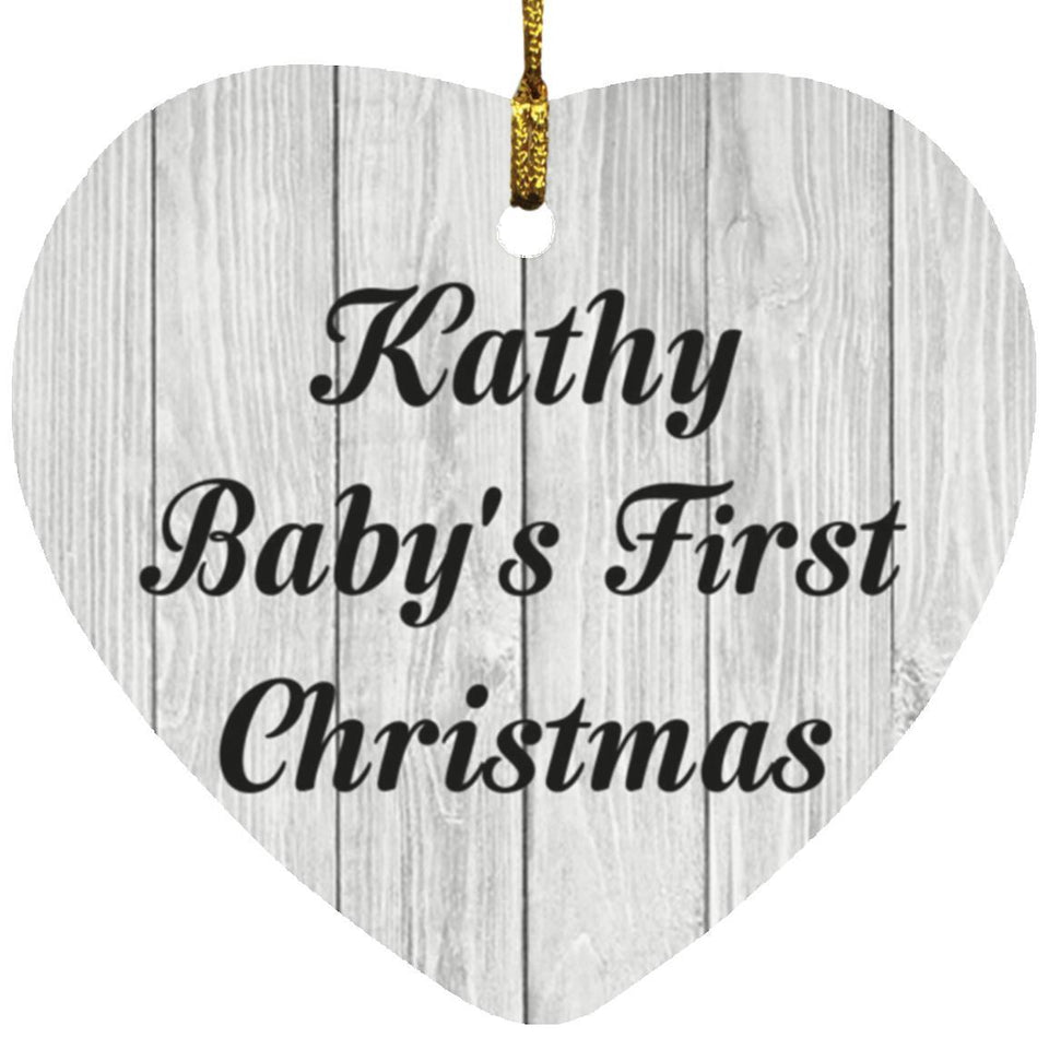 Kathy Baby's First Christmas - Heart Ornament F