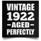 102nd Birthday Vintage 1922 Aged Perfectly - Poster Square