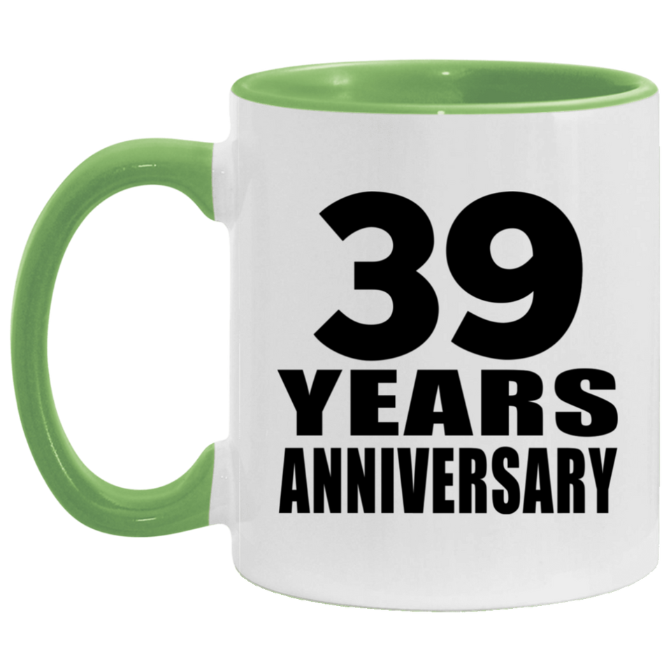 39th Anniversary 39 Years - 11oz Accent Mug Green