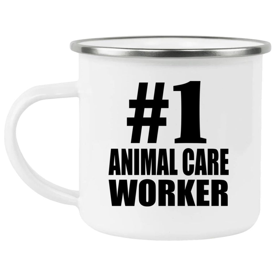 Number One #1 Animal Care Worker - 12oz Camping Mug