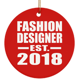 Fashion Designer Established EST. 2018 - Circle Ornament