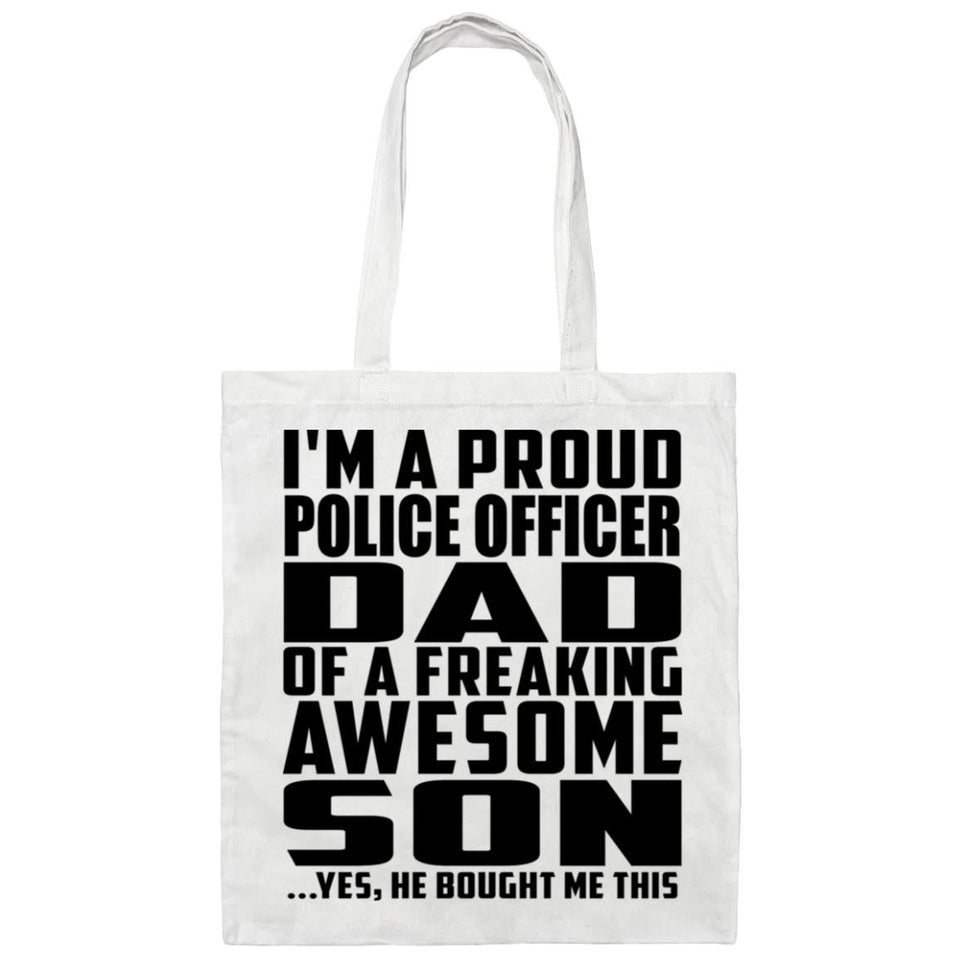 Proud Police Officer Dad Of Awesome Son - Tote Bag White