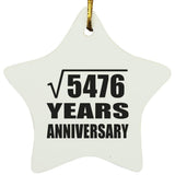 74th Anniversary Square Root of 5476 Years Anniversary - Star Ornament