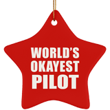 World's Okayest Pilot - Star Ornament