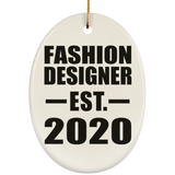 Fashion Designer Established EST. 2020 - Oval Ornament