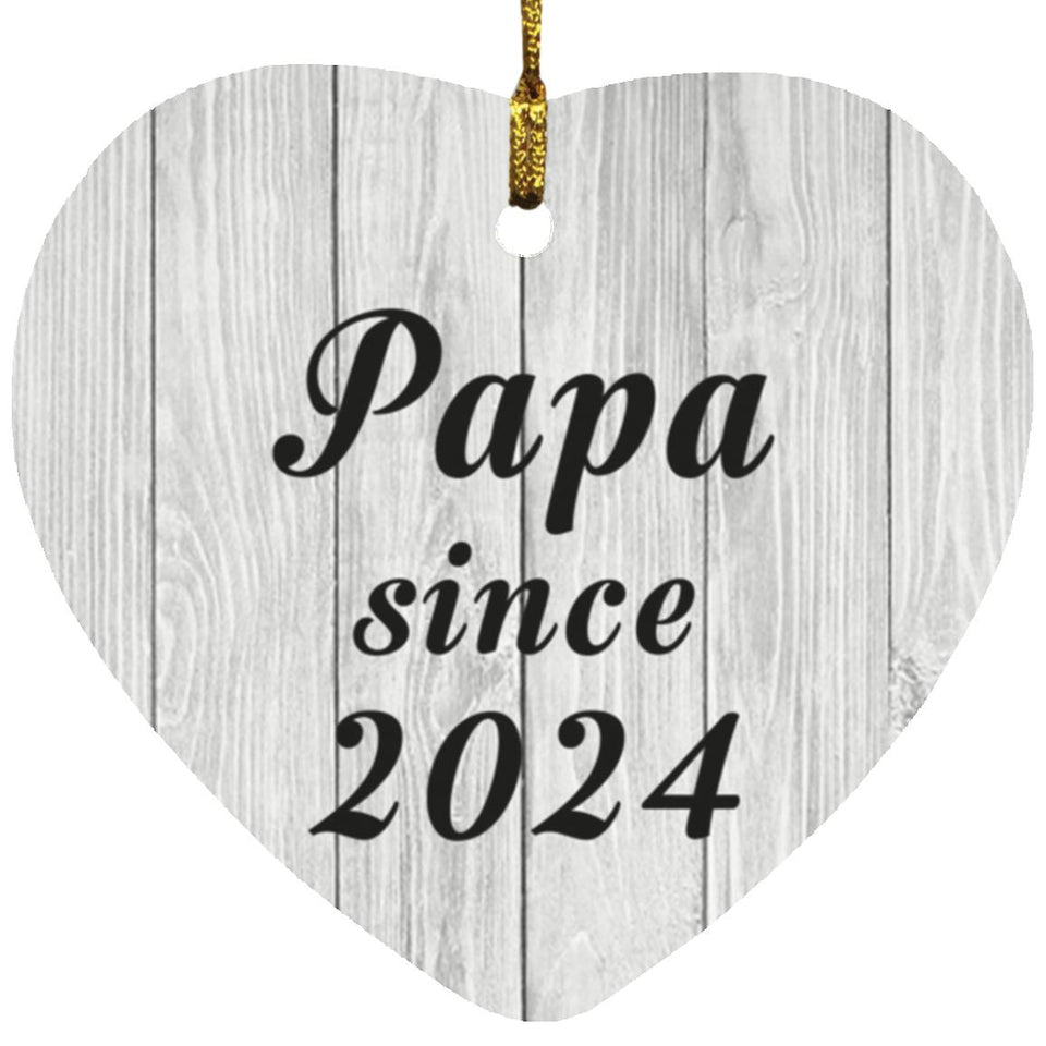 Papa Since 2024 - Heart Ornament F