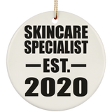 Skincare Specialist Established EST. 2020 - Circle Ornament