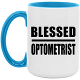 Blessed Optometrist - 15oz Accent Mug Blue
