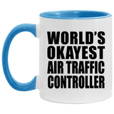 World's Okayest Air Traffic Controller - 11oz Accent Mug Blue