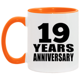 19th Anniversary 19 Years - 11oz Accent Mug Orange