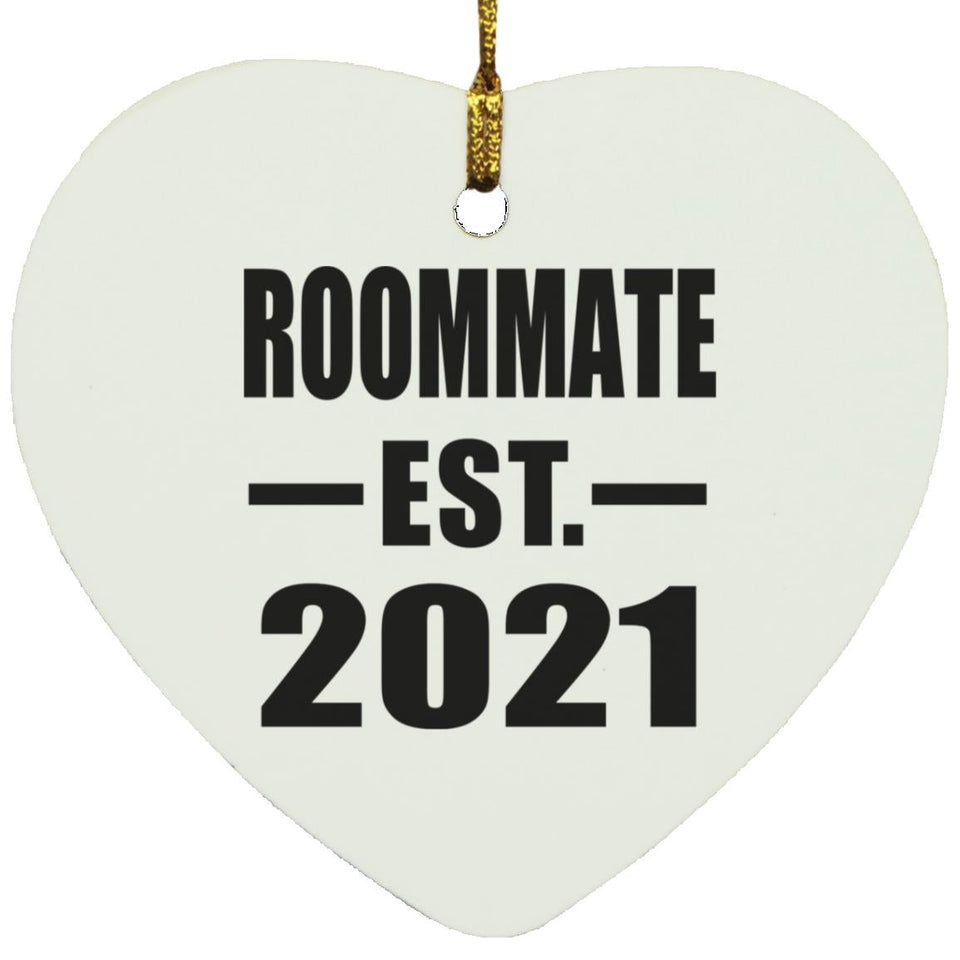 Roommate Established EST. 2021 - Heart Ornament