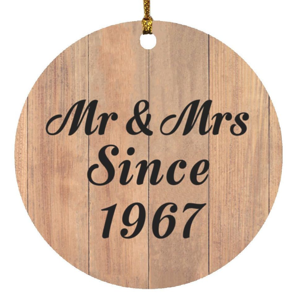 57th Anniversary Mr & Mrs Since 1967 - Circle Ornament C
