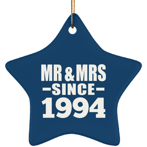 30th Anniversary Mr & Mrs Since 1994 - Star Ornament