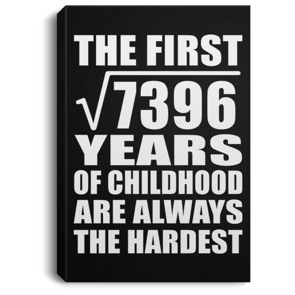 86th Birthday Square Root of 7396 Years of Childhood - Canvas Portrait
