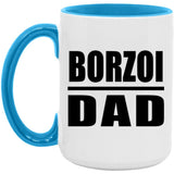 Borzoi Dad - 15oz Accent Mug Blue