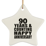 Happy 90th Anniversary 90 Years & Counting - Star Ornament