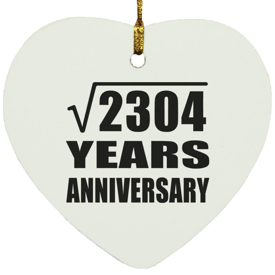 48th Anniversary Square Root of 2304 Years Anniversary - Heart Ornament