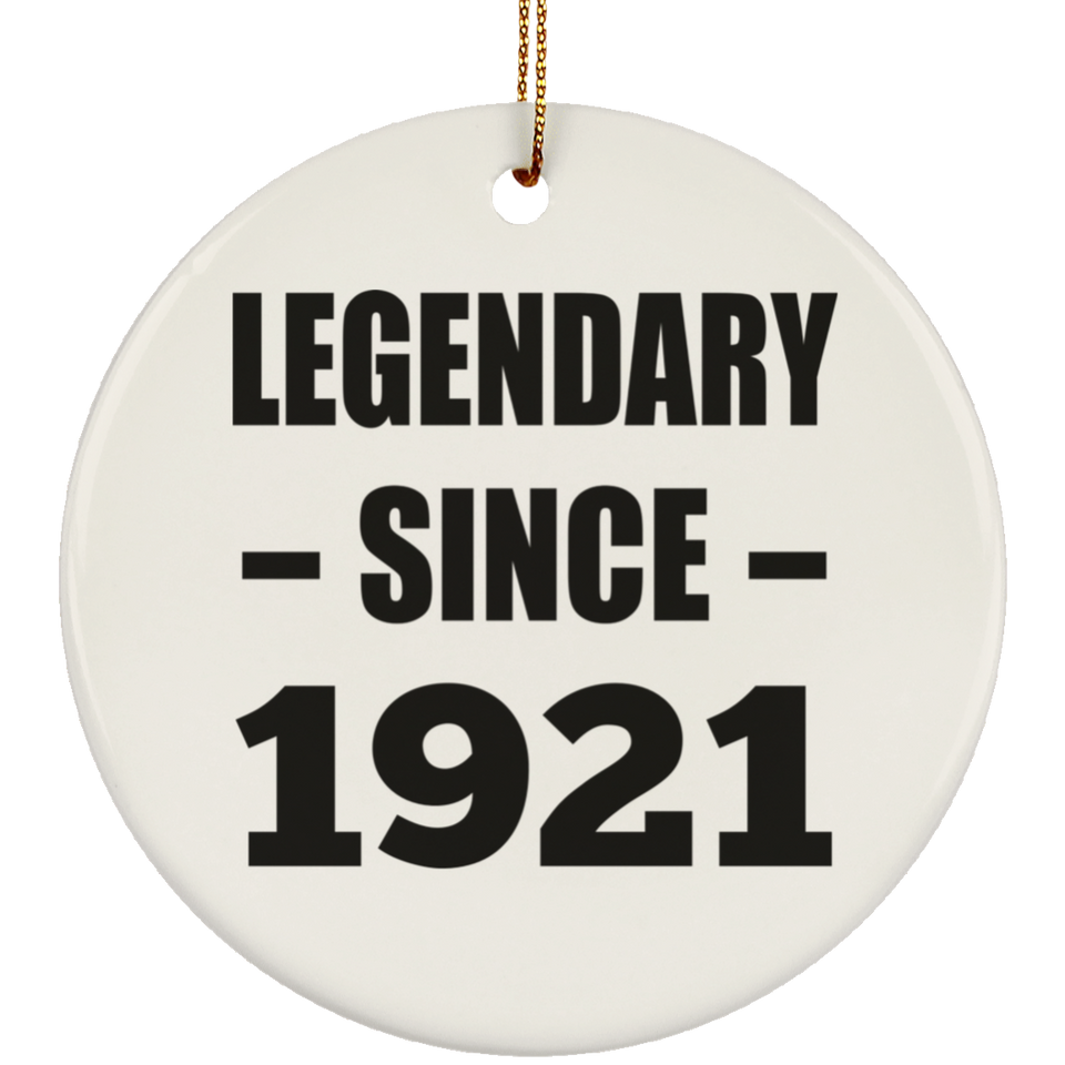 103rd Birthday Legendary Since 1921 - Circle Ornament