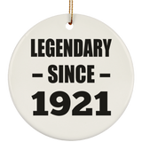 103rd Birthday Legendary Since 1921 - Circle Ornament