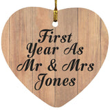 First Year As Mr & Mrs Jones - Heart Ornament C