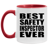 Best Safety Inspector Ever - 11oz Accent Mug Red