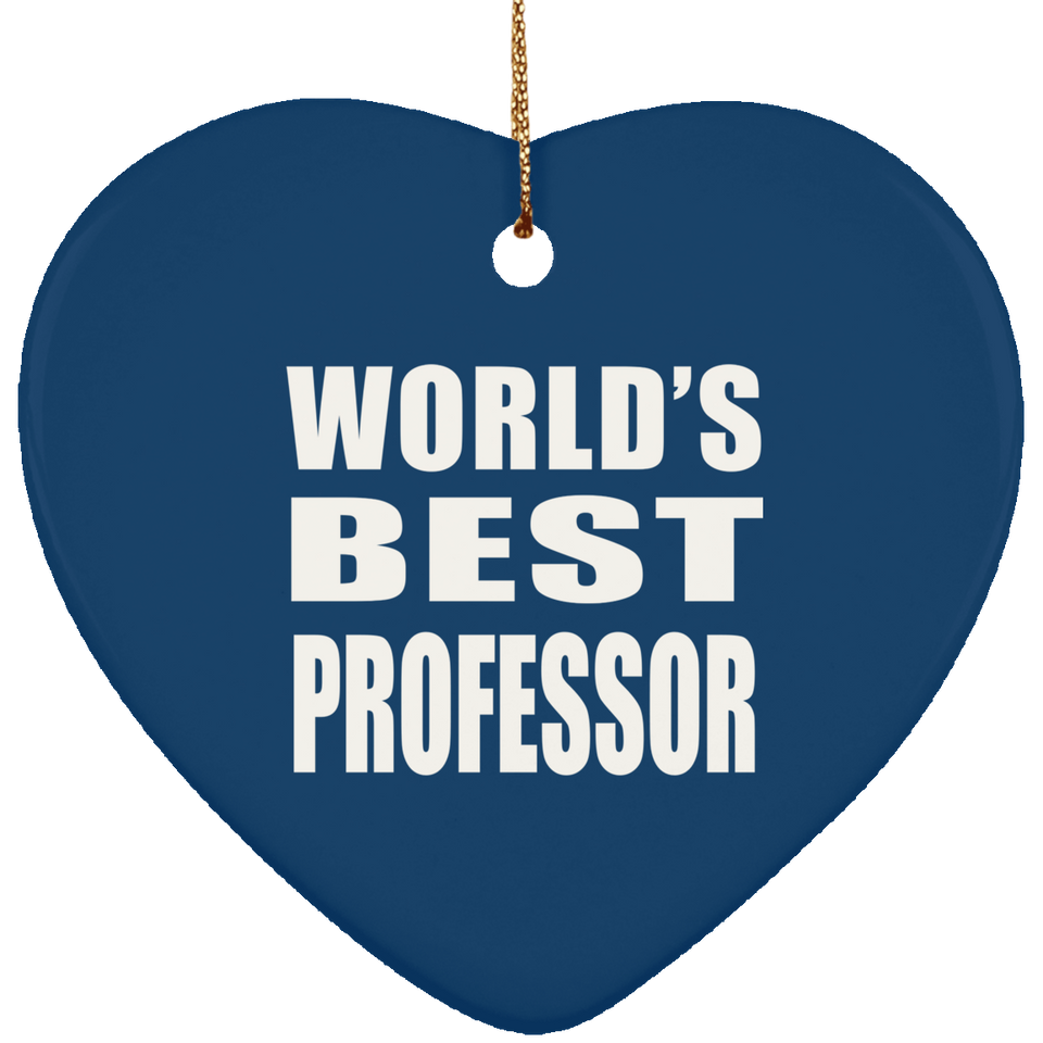 World's Best Professor - Heart Ornament