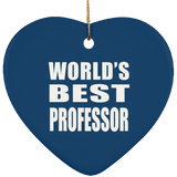 World's Best Professor - Heart Ornament